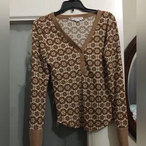 Flower brown long sleeve autumn colors fall season outfit